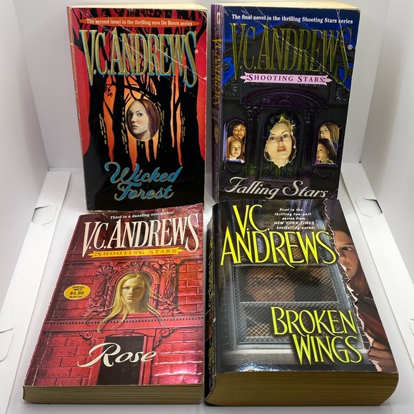 V.C. Andrews 4 Book Bundle Wicked Forest Falling Stars Rose Broken Wings Novels - Picture 1 of 14